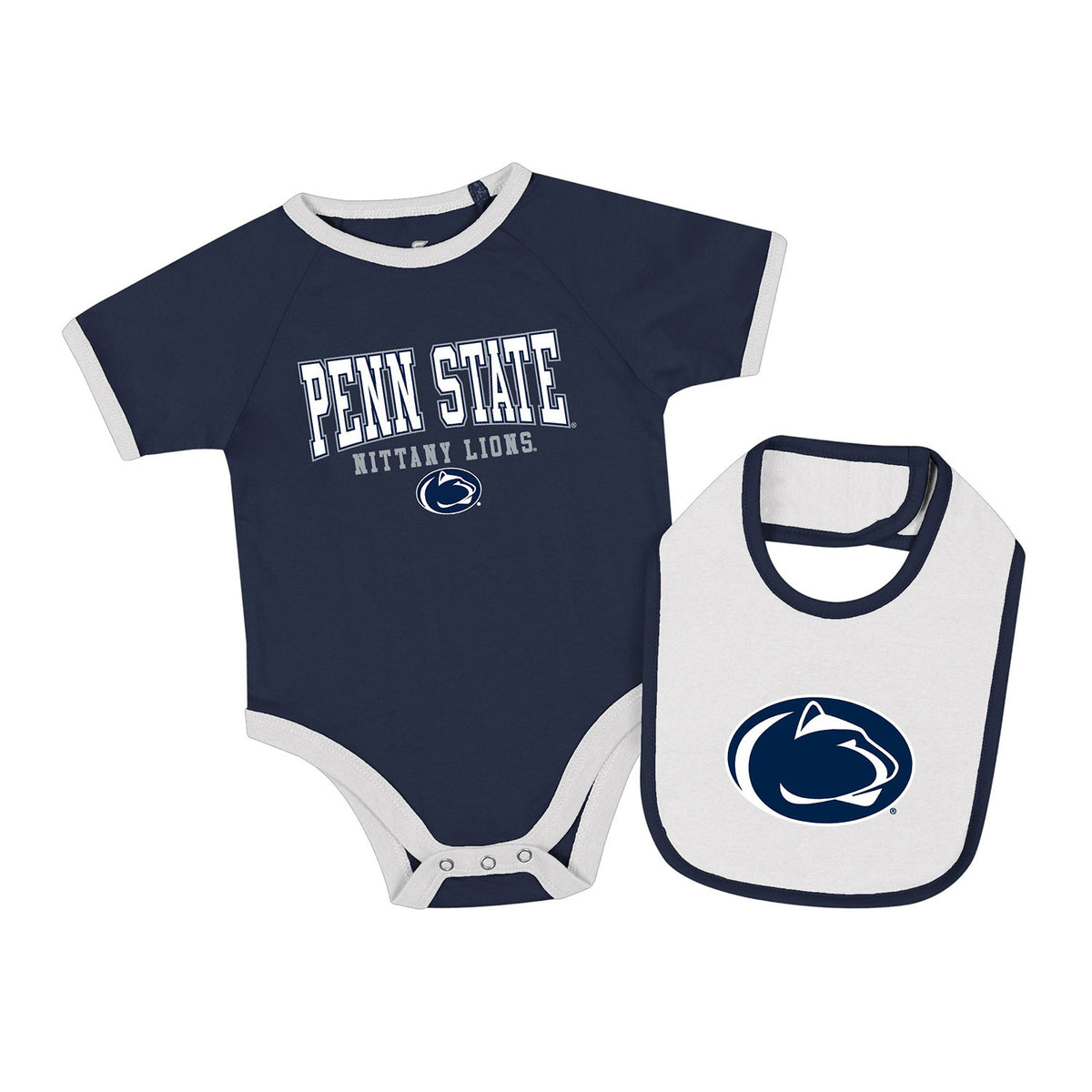 Penn State Colosseum Infant Short Sleeve Creeper with Bib