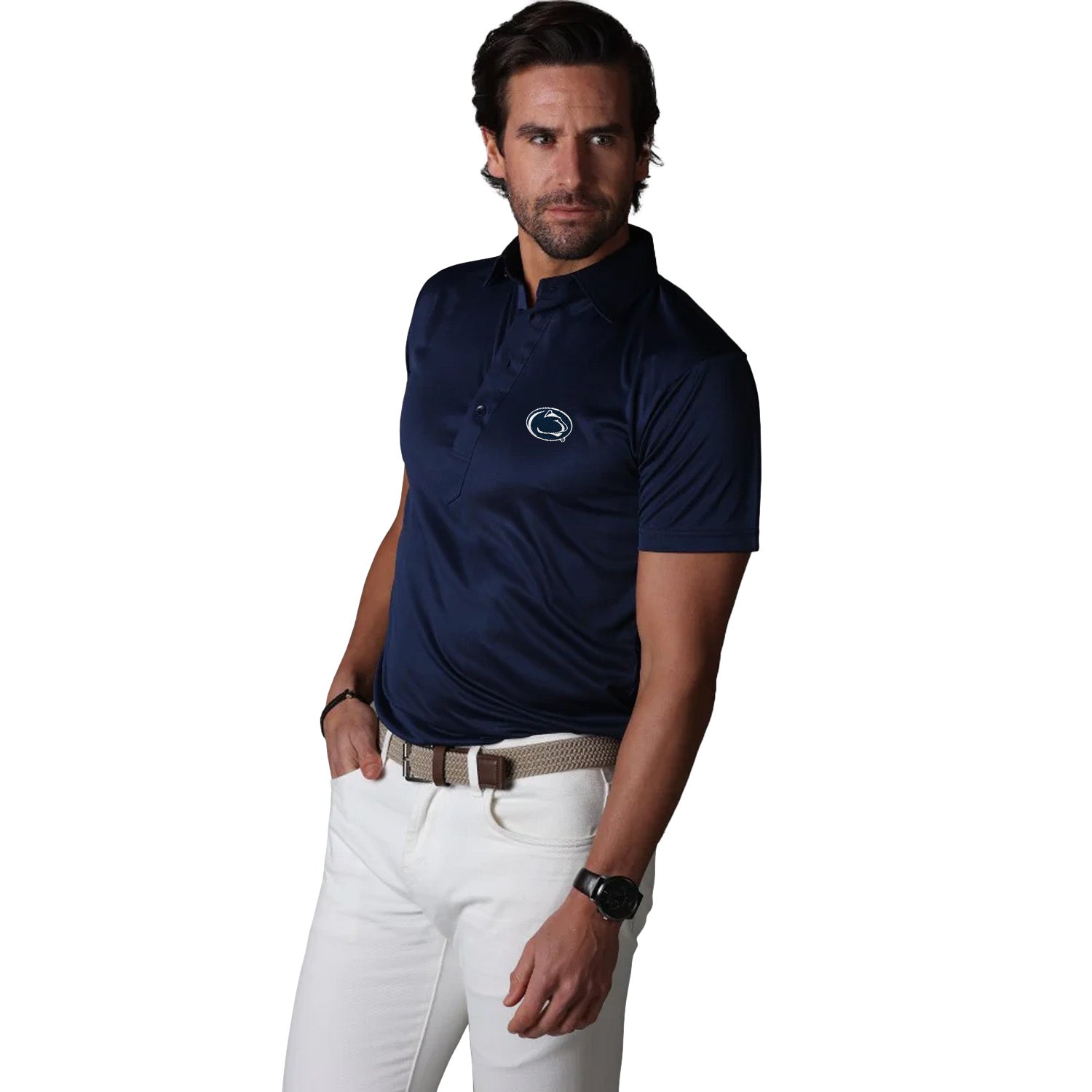 Penn State Semi-Spread Collar Polo White S / White