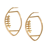 Nickel & Suede Waterproof Football Hoop Earrings