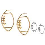Nickel & Suede Waterproof Football Hoop Earrings