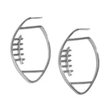 Nickel & Suede Waterproof Football Hoop Earrings
