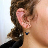 Nickel & Suede Waterproof Sweetheart Huggie Earrings
