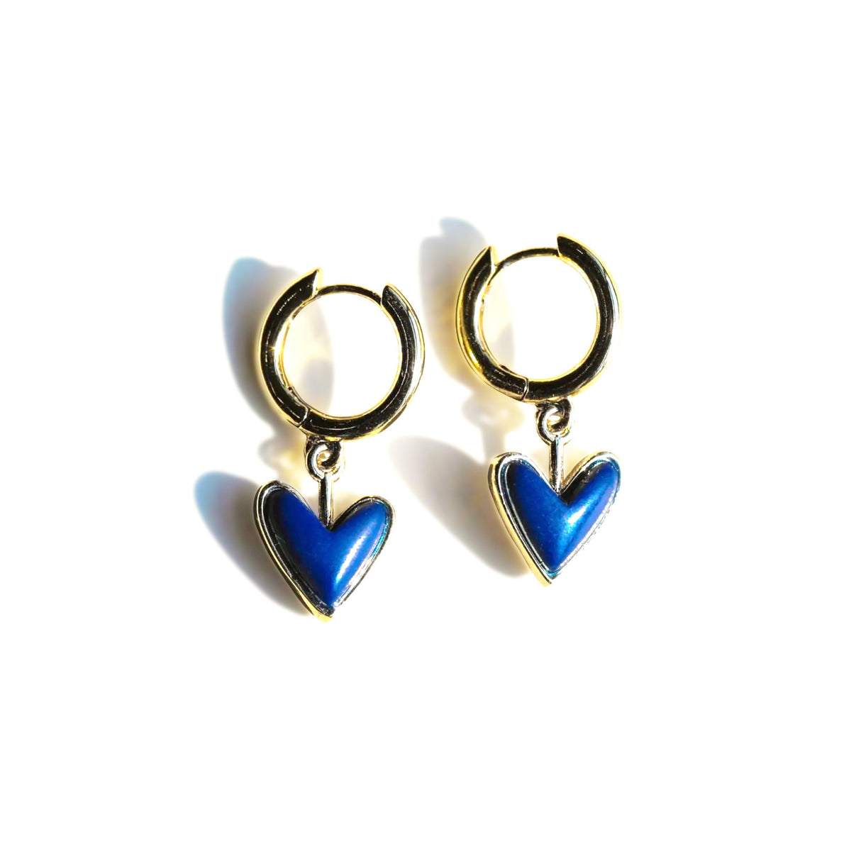 Nickel & Suede Waterproof Sweetheart Huggie Earrings