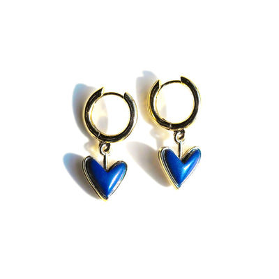 Nickel & Suede Waterproof Sweetheart Huggie Earrings