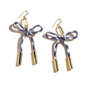 Nickel & Suede Simone Paracord Bow Earrings