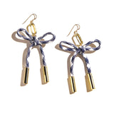 Nickel & Suede Simone Paracord Bow Earrings