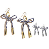 Nickel & Suede Simone Paracord Bow Earrings