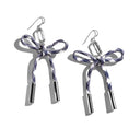 Nickel & Suede Simone Paracord Bow Earrings