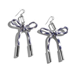 Nickel & Suede Simone Paracord Bow Earrings