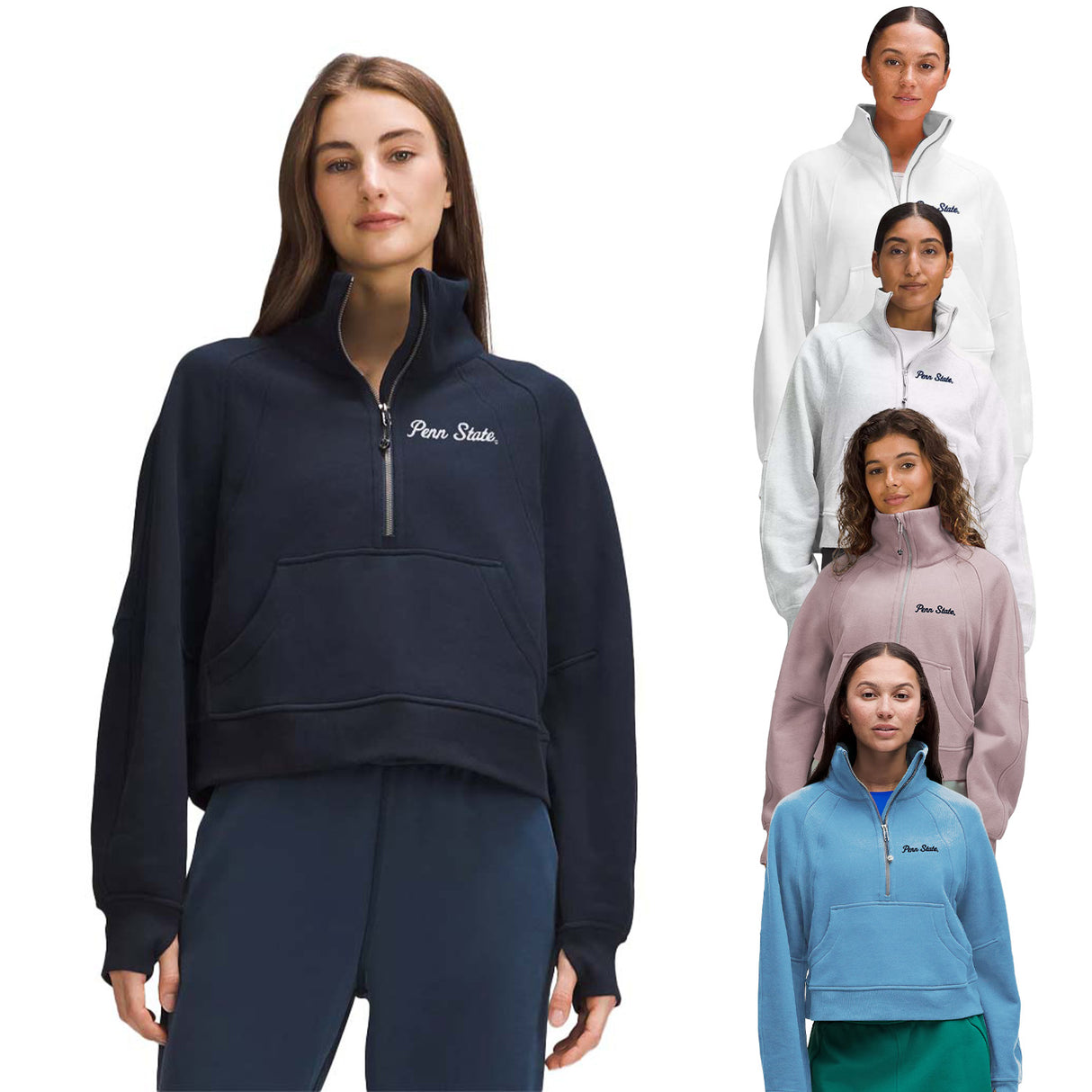 Penn State lululemon Women's Script Scuba Funnel Neck Half-Zip