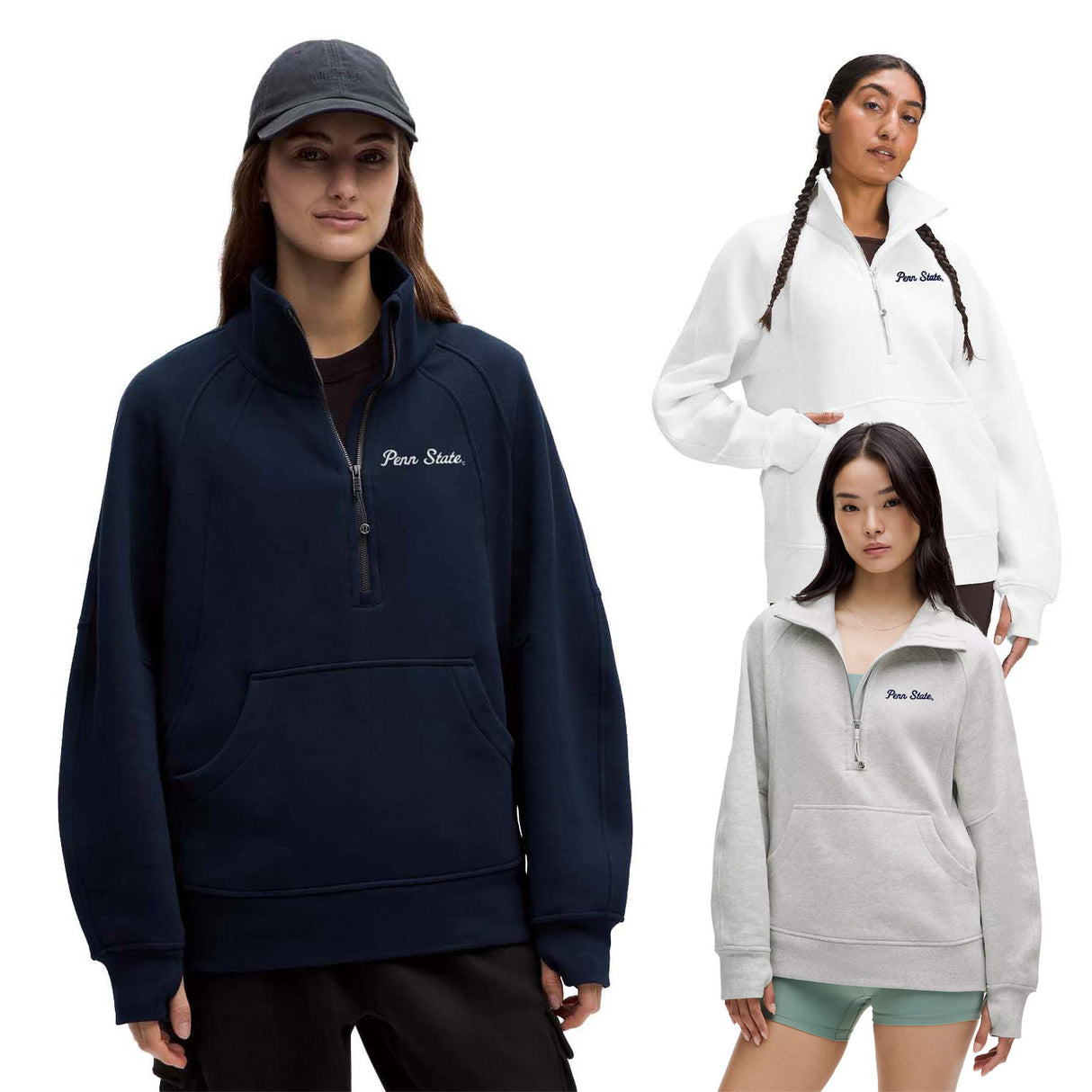 Penn State lululemon Women's Script Long Scuba Half Zip Pullover