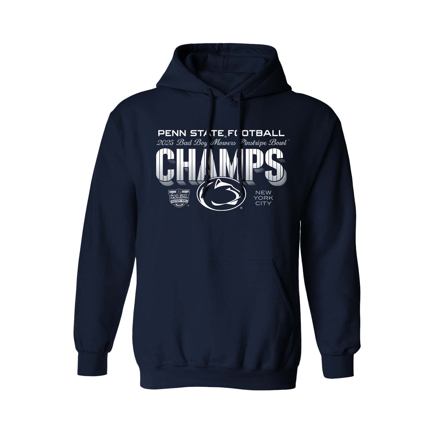 Penn State 2025 Pinstripe Bowl Champs Hooded Sweatshirt