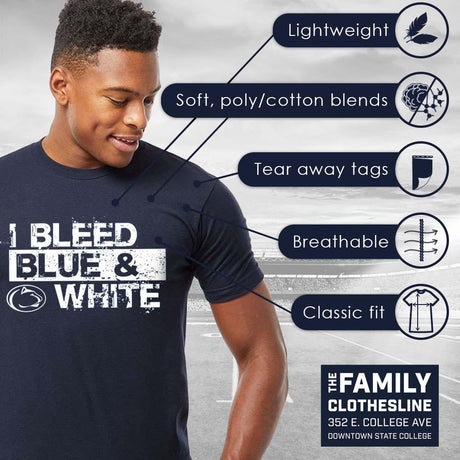 Penn State I Bleed Blue & White T-shirt