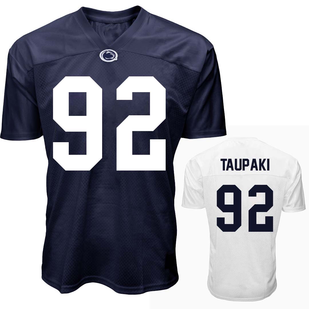 Penn State Youth NIL Siale Taupaki #92 Football Jersey