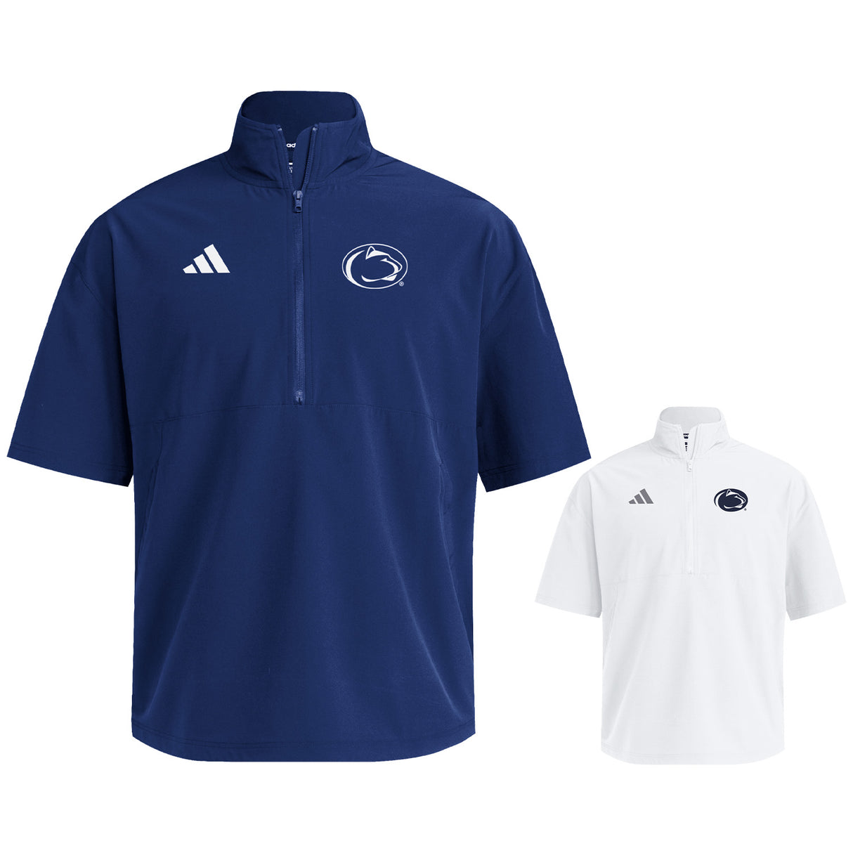Penn State adidas Woven Short-Sleeve Quarter-Zip Jacket