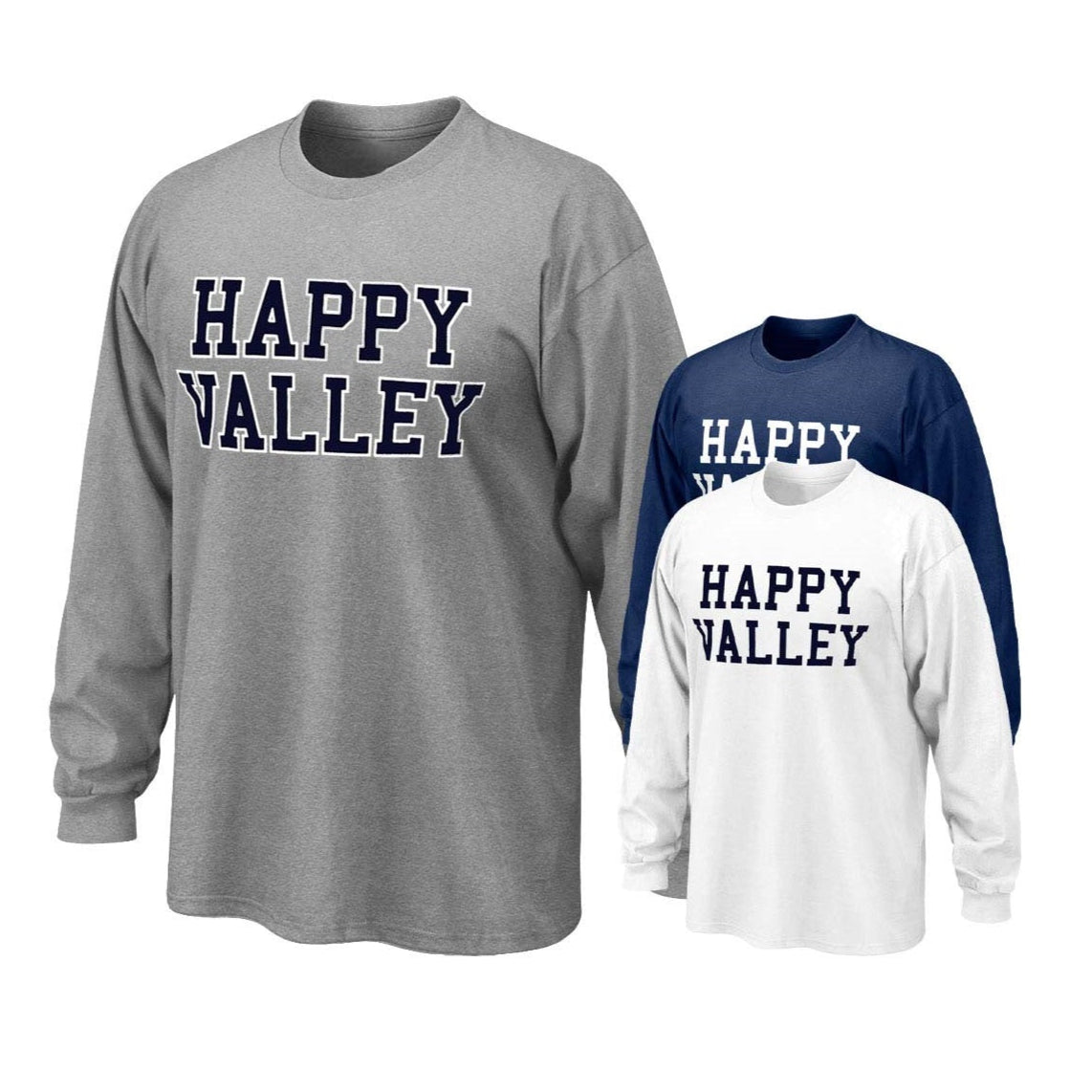 Happy Valley Block Adult Long Sleeve T-Shirt – PennStateClothes.com