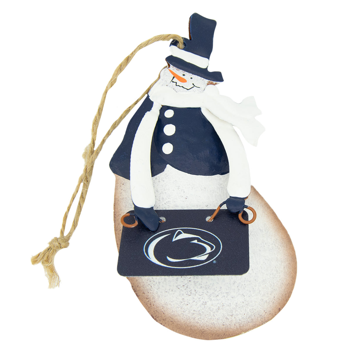 Penn State Metal Logo Sign Snowman Ornament