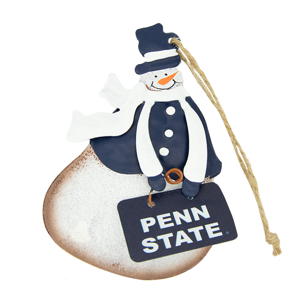 Penn State Metal PS Sign Snowman Ornament