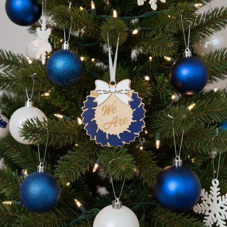 Penn State Wooden We Are Wreath Ornament