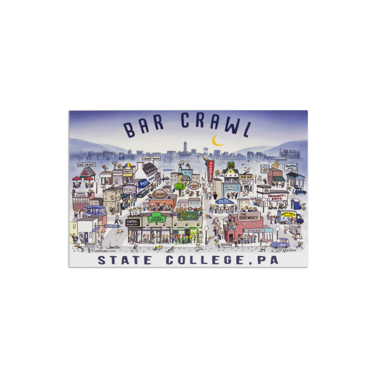 State College Bar Crawl JM Post Card