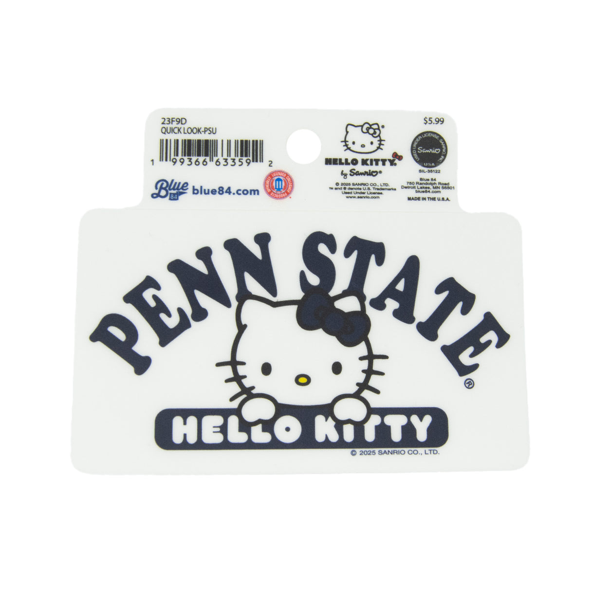 Penn State Hello Kitty Two Ways Sticker