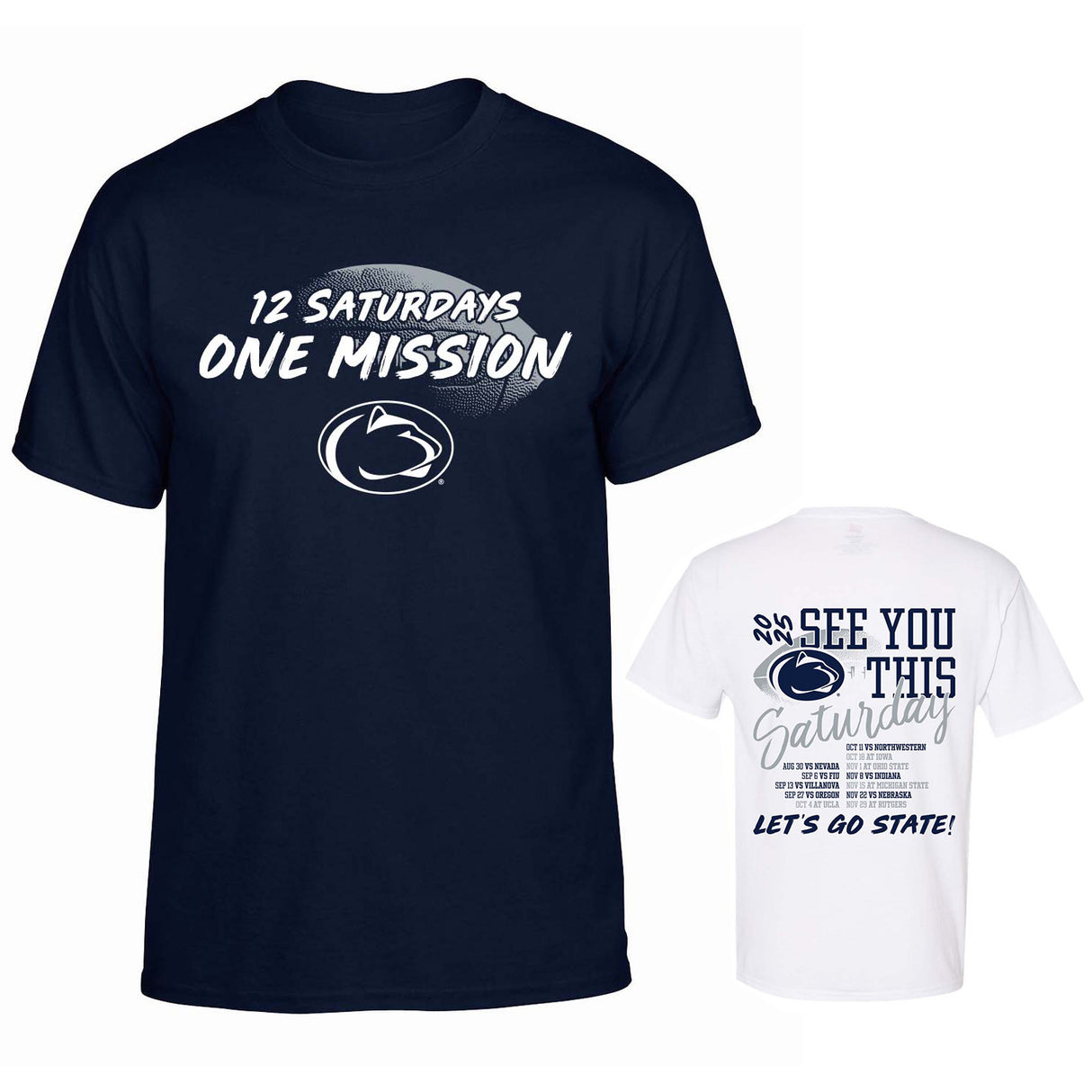 Penn State 2025 Football Schedule T-Shirt