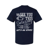 Penn State 2025 Football Schedule T-Shirt