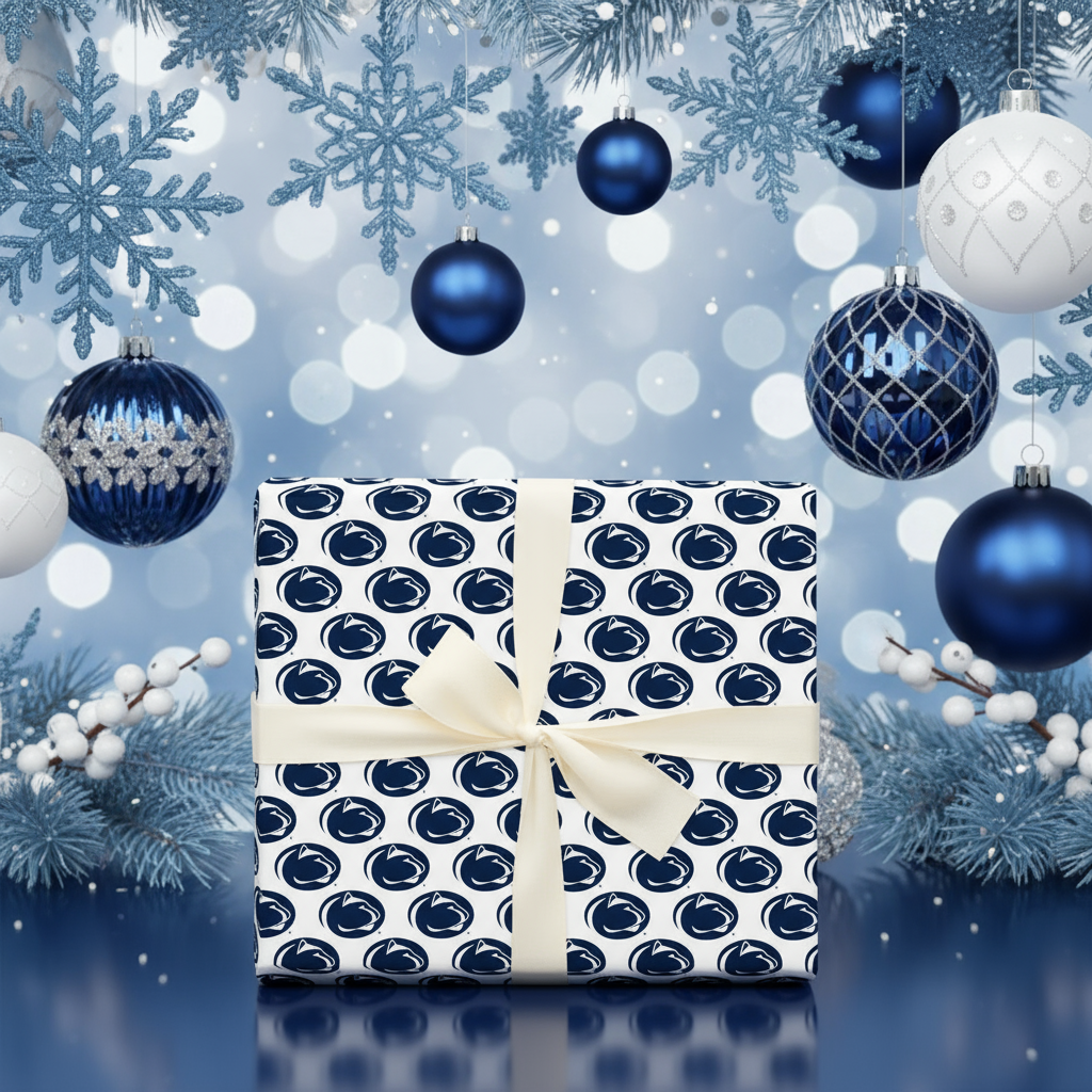 Penn State True Blue Emblem Wrap Paper