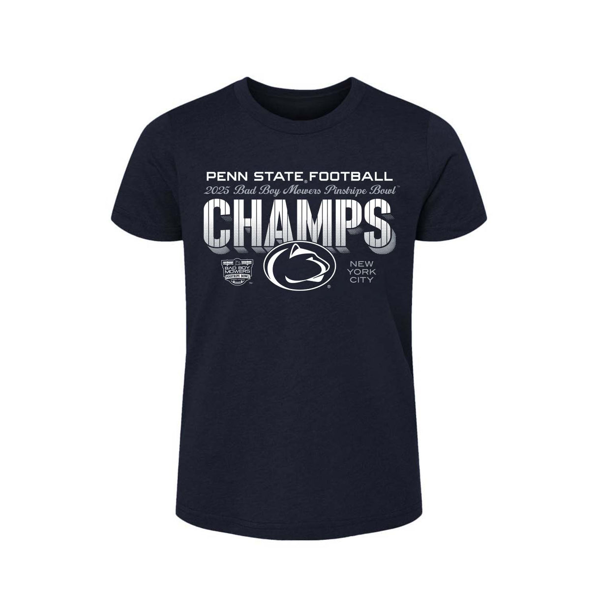 Penn State Youth 2025 Pinstripe Bowl Champs T-Shirt