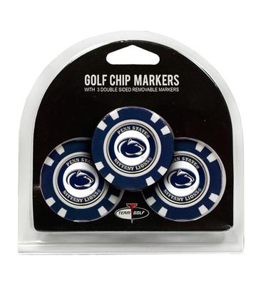 Team Golf - Penn State Golf Poker Chip Ball Markers 3 Pack