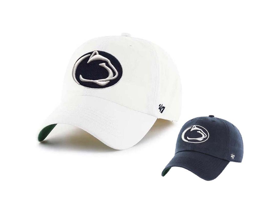 Penn State Logo Franchise PS Back Hat in White by 47 Brand Twins