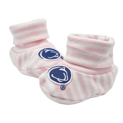 Penn State Infant Striped Booties PINK