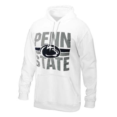 Penn State Nittany Lion Stripe Hooded Sweatshirt WHITE