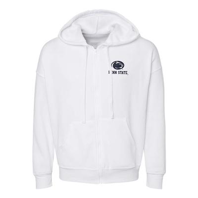 Penn State Left Chest Logo Full Zip Hooded Sweatshirt WHITE