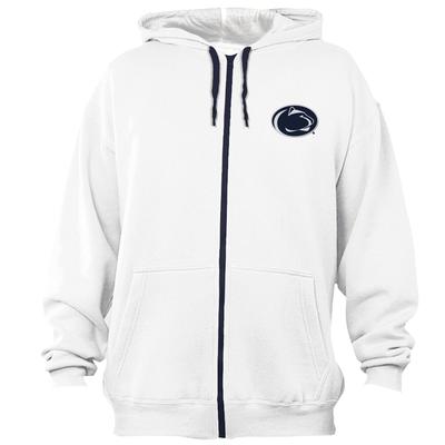 Penn State Men's Left Chest Logo Full-Zip Hood WHITE
