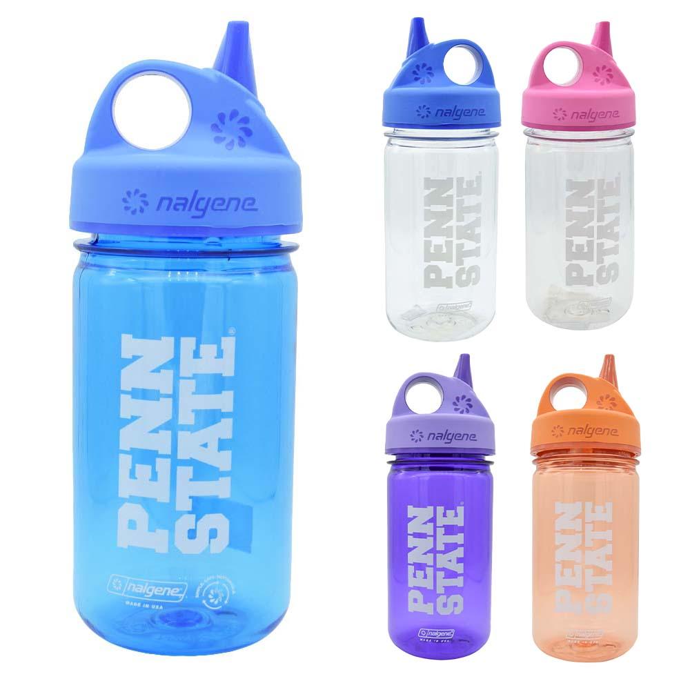 Best Kids Nalgene Water Bottles [2018]: Nalgene Grip-N-Gulp Water Bottle  (Pink Wheels, 12-Ounce) 