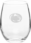 Penn State Logo Stemless Red Wine Glass CLEAR