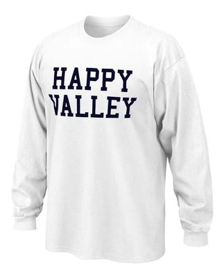 Happy Valley Block Adult Long Sleeve T-Shirt WHITE