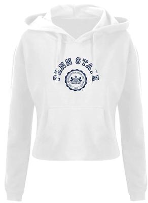 Penn State Women's Cropped Seal Hooded Sweatshirt WHITE