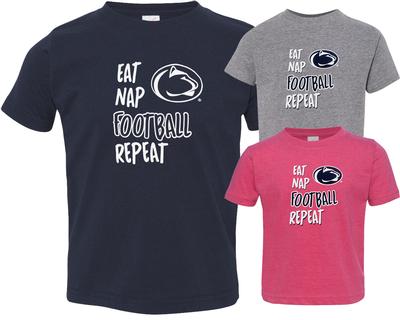 The Family Clothesline - Penn State Toddler Eat Nap Football T-shirt 
