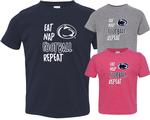  Penn State Toddler Eat Nap Football T- Shirt