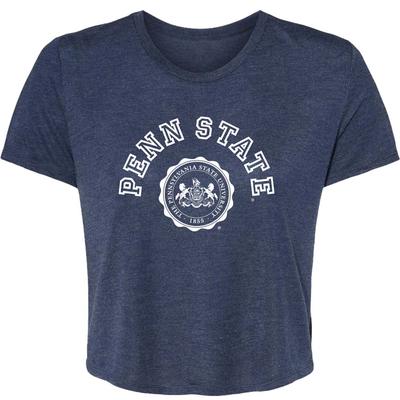 Penn State Women's Cropped Seal T-shirt NAVY