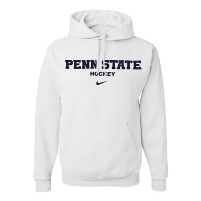 Penn State Nike Men's Hockey Wordmark Hooded Sweatshirt WHITE