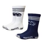 Penn State Adult Home/Away Crew Socks 2-pack NAVYWHITE