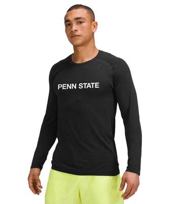 Penn State lululemon Men's Metal Vent Tech 2.0 Long Sleeve Shirt BLACK
