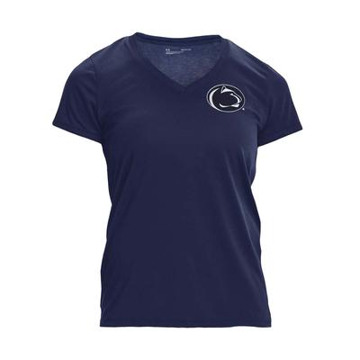 Penn State Under Armour Women's Perfect Cotton V-Neck NAVY
