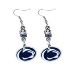 Penn State Euro Bead Earrings SILVER