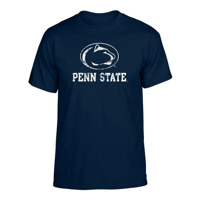 Penn State Distressed Logo Block T-shirt NAVY